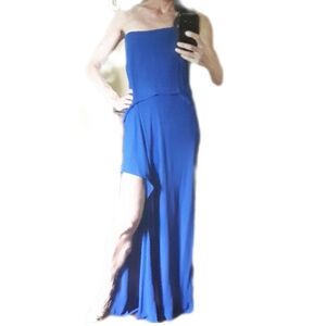 BCBG Elegant Blue Strapless Dress